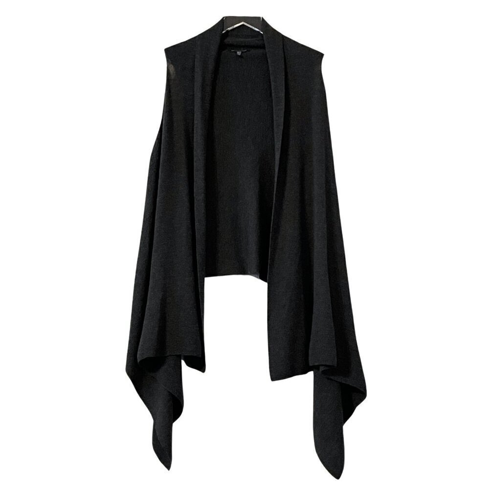 Eileen Fisher 100% Wool Sleeveless Duster Vest in Dark Charcoal Gray Sz. M